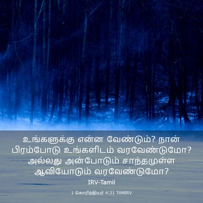 Picture 03 - 1 கொரிந்தியர் 4:21 TAMIRV - உங்களுக்கு என்ன - Bible Verse Picture