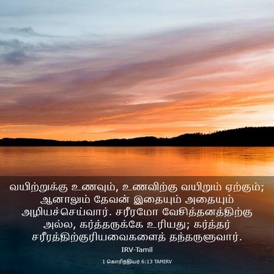 Picture 03 - 1 கொரிந்தியர் 6:13 TAMIRV - வயிற்றுக்கு - Bible Verse Picture