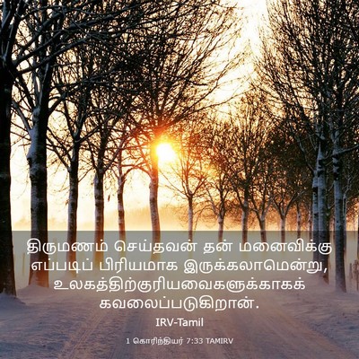 Picture 03 - 1 கொரிந்தியர் 7:33 TAMIRV - திருமணம் செய்தவன் - Bible Verse Picture