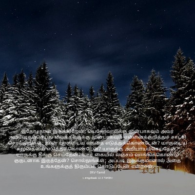 Picture 03 - 1 சாமுவேல் 12:3 TAMIRV - இதோ, நான் - Bible Verse Picture