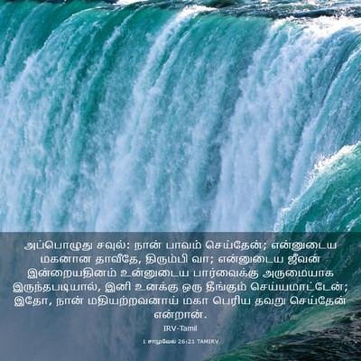 Picture 03 - 1 சாமுவேல் 26:21 TAMIRV - அப்பொழுது சவுல்: - Bible Verse Picture