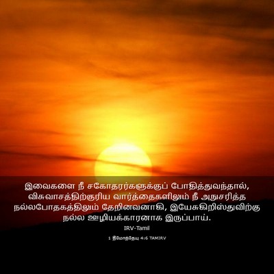 Picture 03 - 1 தீமோத்தேயு 4:6 TAMIRV - இவைகளை நீ - Bible Verse Picture