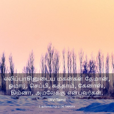 Picture 03 - 1 நாளாகமம் 1:36 TAMIRV - எலிப்பாசினுடைய - Bible Verse Picture