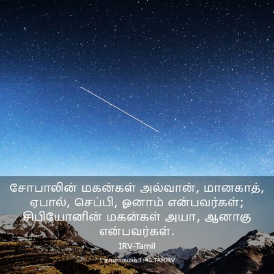 Picture 03 - 1 நாளாகமம் 1:40 TAMIRV - சோபாலின் மகன்கள் - Bible Verse Picture