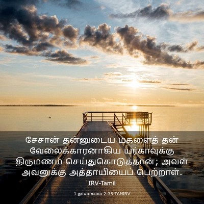 Picture 03 - 1 நாளாகமம் 2:35 TAMIRV - சேசான் தன்னுடைய - Bible Verse Picture