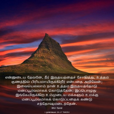 Picture 03 - 1 நாளாகமம் 29:17 TAMIRV - என்னுடைய தேவனே, - Bible Verse Picture