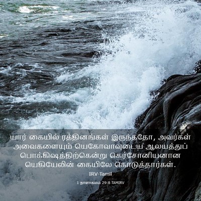 Picture 03 - 1 நாளாகமம் 29:8 TAMIRV - யார் கையில் - Bible Verse Picture
