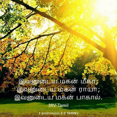 Picture 03 - 1 நாளாகமம் 5:5 TAMIRV - இவனுடைய மகன் மீகா; - Bible Verse Picture