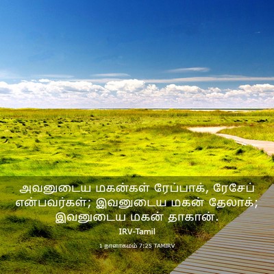 Picture 03 - 1 நாளாகமம் 7:25 TAMIRV - அவனுடைய மகன்கள் - Bible Verse Picture