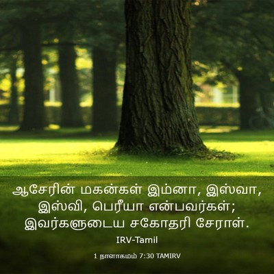 Picture 03 - 1 நாளாகமம் 7:30 TAMIRV - ஆசேரின் மகன்கள் - Bible Verse Picture