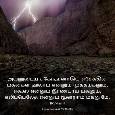 Picture 03 - 1 நாளாகமம் 8:39 TAMIRV - அவனுடைய - Bible Verse Picture