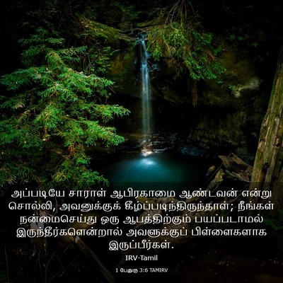Picture 03 - 1 பேதுரு 3:6 TAMIRV - அப்படியே சாராள் - Bible Verse Picture
