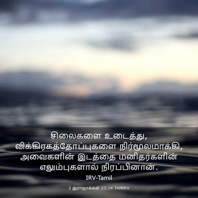 Picture 03 - 2 இராஜாக்கள் 23:14 TAMIRV - சிலைகளை உடைத்து, - Bible Verse Picture