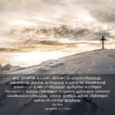 Picture 03 - 2 இராஜாக்கள் 25:17 TAMIRV - ஒரு தூணின் உயரம் - Bible Verse Picture