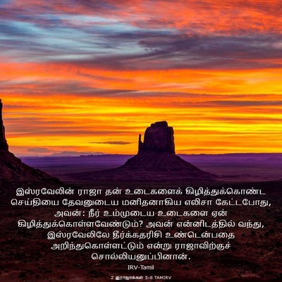 Picture 03 - 2 இராஜாக்கள் 5:8 TAMIRV - இஸ்ரவேலின் ராஜா - Bible Verse Picture