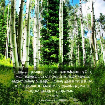Picture 03 - 2 கொரிந்தியர் 8:15 TAMIRV - ஏற்றத்தாழ்வற்றப் - Bible Verse Picture