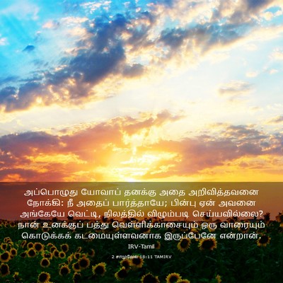 Picture 03 - 2 சாமுவேல் 18:11 TAMIRV - அப்பொழுது யோவாப் - Bible Verse Picture