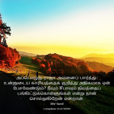 Picture 03 - 2 சாமுவேல் 19:29 TAMIRV - அப்பொழுது ராஜா - Bible Verse Picture