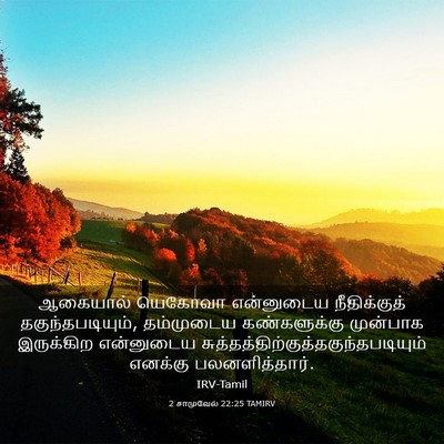 Picture 03 - 2 சாமுவேல் 22:25 TAMIRV - ஆகையால் யெகோவா - Bible Verse Picture