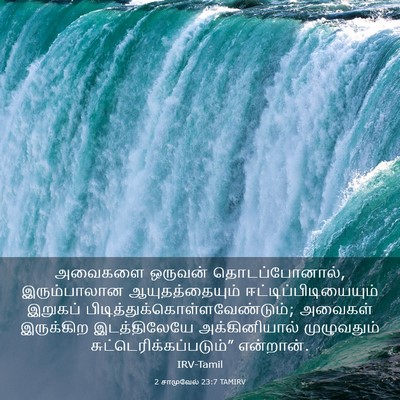 Picture 03 - 2 சாமுவேல் 23:7 TAMIRV - அவைகளை ஒருவன் - Bible Verse Picture