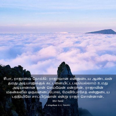 Picture 03 - 2 சாமுவேல் 9:11 TAMIRV - சீபா, ராஜாவை - Bible Verse Picture