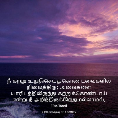 Picture 03 - 2 தீமோத்தேயு 3:14 TAMIRV - நீ கற்று - Bible Verse Picture