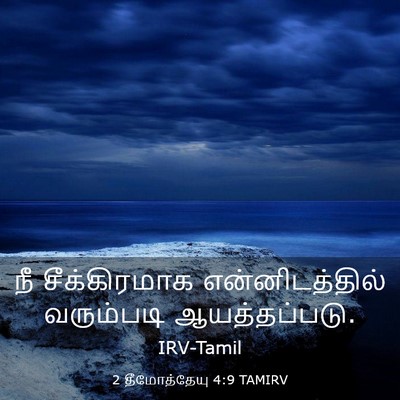 Picture 03 - 2 தீமோத்தேயு 4:9 TAMIRV - நீ சீக்கிரமாக - Bible Verse Picture