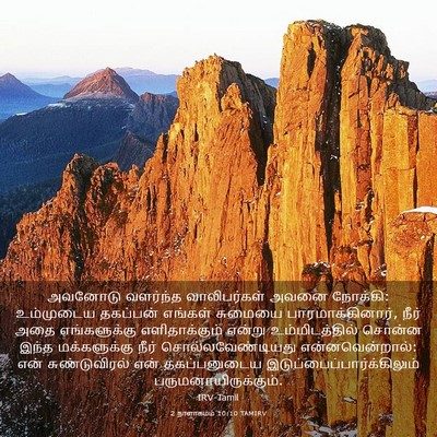 Picture 03 - 2 நாளாகமம் 10:10 TAMIRV - அவனோடு வளர்ந்த - Bible Verse Picture