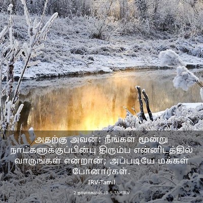 Picture 03 - 2 நாளாகமம் 10:5 TAMIRV - அதற்கு அவன்: - Bible Verse Picture