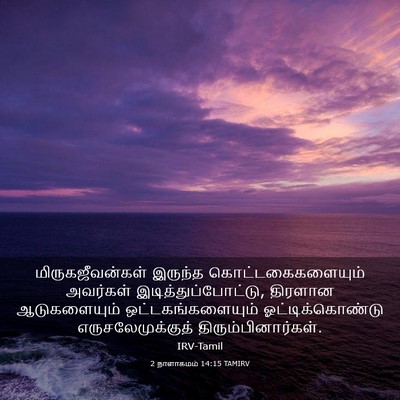 Picture 03 - 2 நாளாகமம் 14:15 TAMIRV - மிருகஜீவன்கள் - Bible Verse Picture