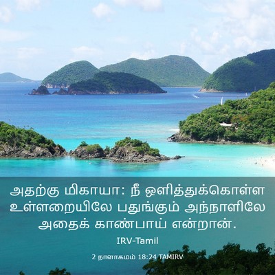 Picture 03 - 2 நாளாகமம் 18:24 TAMIRV - அதற்கு மிகாயா: நீ - Bible Verse Picture