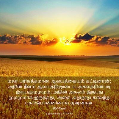 Picture 03 - 2 நாளாகமம் 3:8 TAMIRV - மகா பரிசுத்தமான - Bible Verse Picture