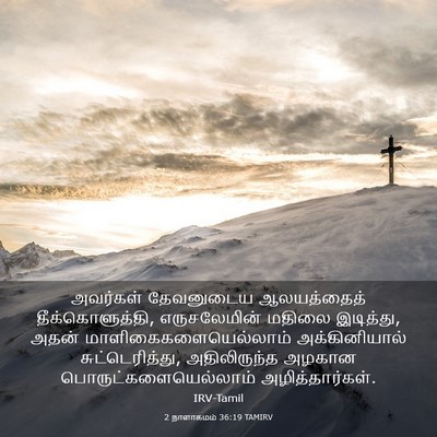 Picture 03 - 2 நாளாகமம் 36:19 TAMIRV - அவர்கள் தேவனுடைய - Bible Verse Picture