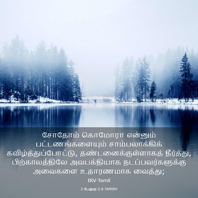 Picture 03 - 2 பேதுரு 2:6 TAMIRV - சோதோம் கொமோரா - Bible Verse Picture