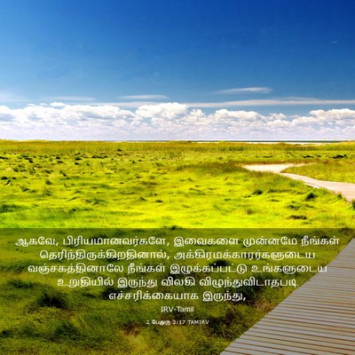 Picture 03 - 2 பேதுரு 3:17 TAMIRV - ஆகவே, - Bible Verse Picture