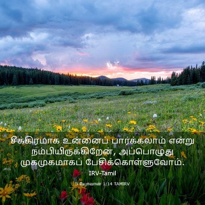Picture 03 - 3 யோவான் 1:14 TAMIRV - சீக்கிரமாக - Bible Verse Picture
