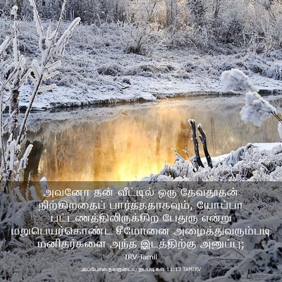 Picture 03 - அப்போஸ்தலருடைய நடபடிகள் 11:13 TAMIRV - அவனோ தன் வீட்டில் - Bible Verse Picture