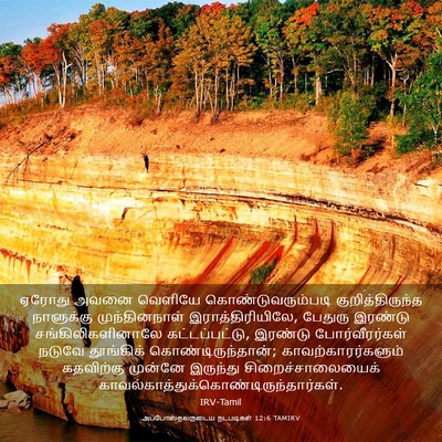 Picture 03 - அப்போஸ்தலருடைய நடபடிகள் 12:6 TAMIRV - ஏரோது அவனை வெளியே - Bible Verse Picture