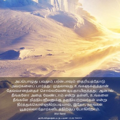 Picture 03 - அப்போஸ்தலருடைய நடபடிகள் 13:46 TAMIRV - அப்பொழுது பவுலும் - Bible Verse Picture