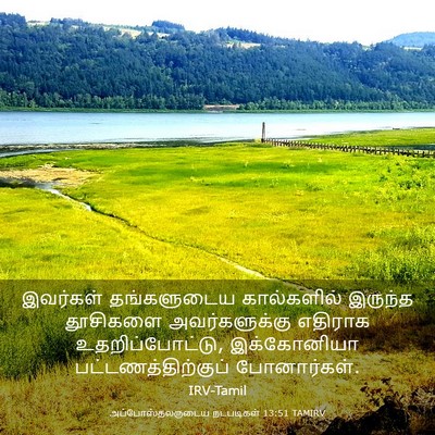 Picture 03 - அப்போஸ்தலருடைய நடபடிகள் 13:51 TAMIRV - இவர்கள் தங்களுடைய - Bible Verse Picture