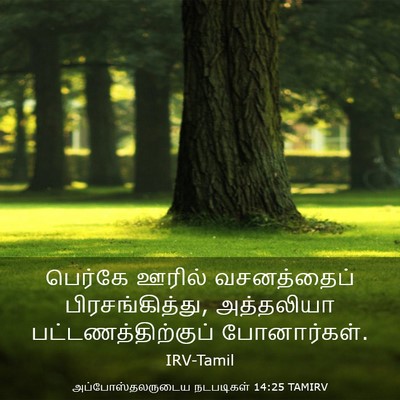 Picture 03 - அப்போஸ்தலருடைய நடபடிகள் 14:25 TAMIRV - பெர்கே ஊரில் - Bible Verse Picture