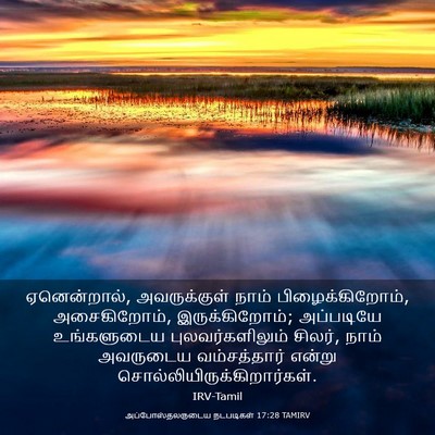 Picture 03 - அப்போஸ்தலருடைய நடபடிகள் 17:28 TAMIRV - ஏனென்றால், - Bible Verse Picture