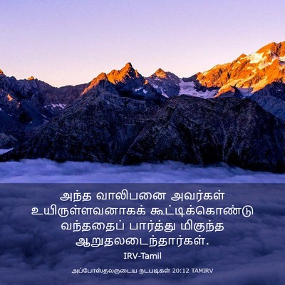 Picture 03 - அப்போஸ்தலருடைய நடபடிகள் 20:12 TAMIRV - அந்த வாலிபனை - Bible Verse Picture