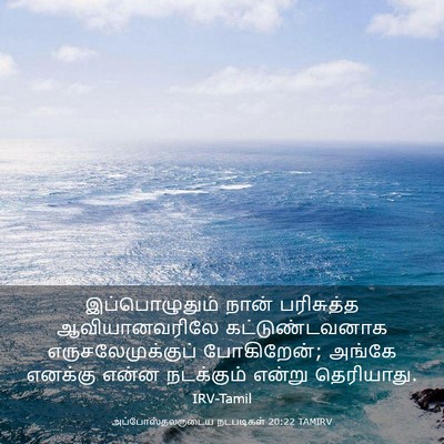 Picture 03 - அப்போஸ்தலருடைய நடபடிகள் 20:22 TAMIRV - இப்பொழுதும் நான் - Bible Verse Picture