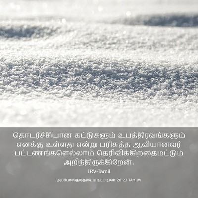 Picture 03 - அப்போஸ்தலருடைய நடபடிகள் 20:23 TAMIRV - தொடர்ச்சியான - Bible Verse Picture