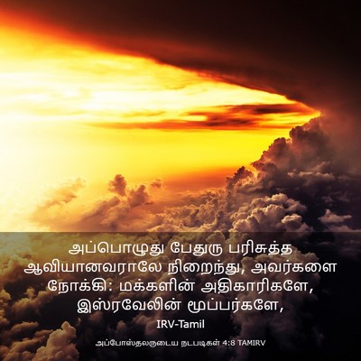 Picture 03 - அப்போஸ்தலருடைய நடபடிகள் 4:8 TAMIRV - அப்பொழுது பேதுரு - Bible Verse Picture
