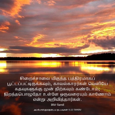 Picture 03 - அப்போஸ்தலருடைய நடபடிகள் 5:23 TAMIRV - சிறைச்சாலை - Bible Verse Picture