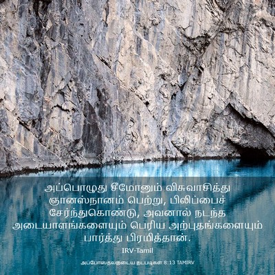 Picture 03 - அப்போஸ்தலருடைய நடபடிகள் 8:13 TAMIRV - அப்பொழுது - Bible Verse Picture
