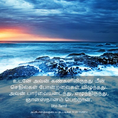 Picture 03 - அப்போஸ்தலருடைய நடபடிகள் 9:18 TAMIRV - உடனே அவன் - Bible Verse Picture