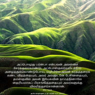 Picture 03 - அப்போஸ்தலருடைய நடபடிகள் 9:27 TAMIRV - அப்பொழுது பர்னபா - Bible Verse Picture